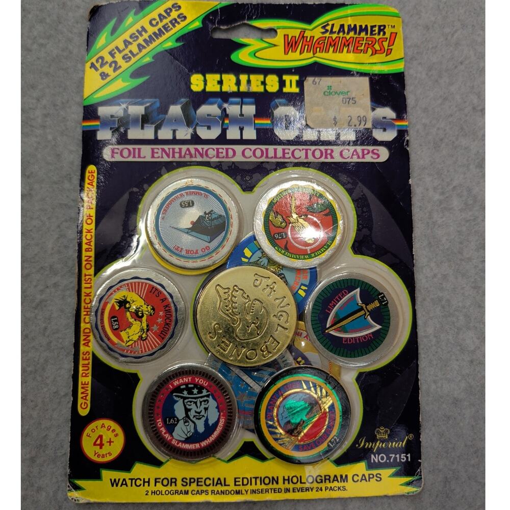 Vintage Slammer Whammers Series II Flash Caps Pogs Imperial Toys Foil 1994